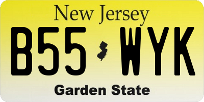 NJ license plate B55WYK