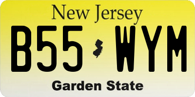 NJ license plate B55WYM