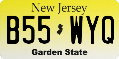 NJ license plate B55WYQ