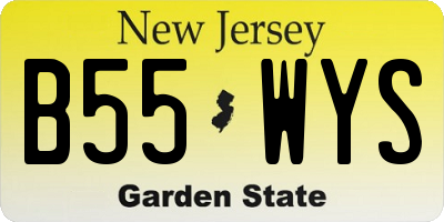 NJ license plate B55WYS