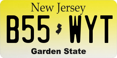 NJ license plate B55WYT