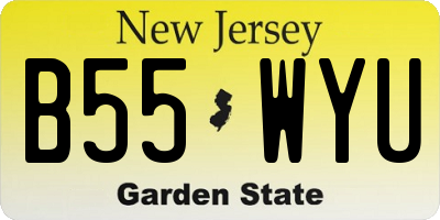 NJ license plate B55WYU