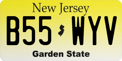 NJ license plate B55WYV