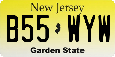NJ license plate B55WYW