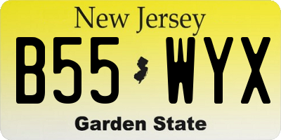NJ license plate B55WYX