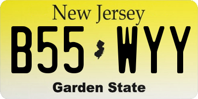 NJ license plate B55WYY