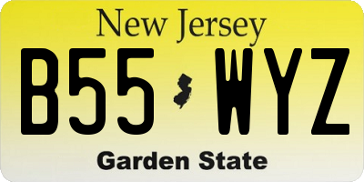 NJ license plate B55WYZ