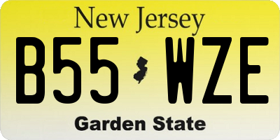 NJ license plate B55WZE
