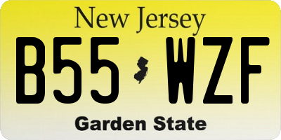 NJ license plate B55WZF