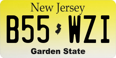 NJ license plate B55WZI