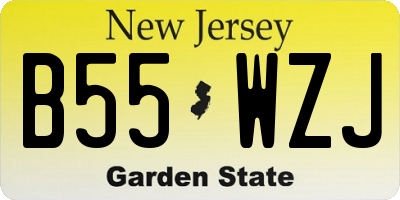 NJ license plate B55WZJ