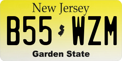 NJ license plate B55WZM
