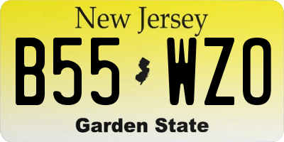 NJ license plate B55WZO