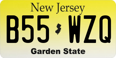 NJ license plate B55WZQ