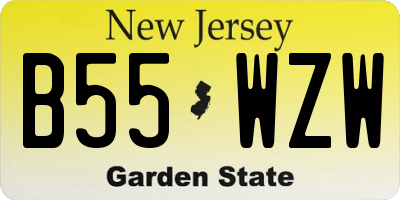 NJ license plate B55WZW