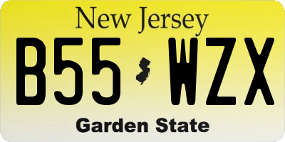 NJ license plate B55WZX