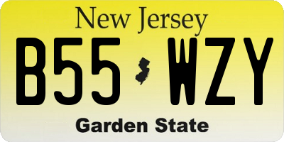 NJ license plate B55WZY