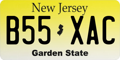 NJ license plate B55XAC