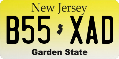 NJ license plate B55XAD
