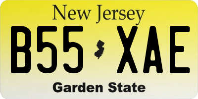 NJ license plate B55XAE
