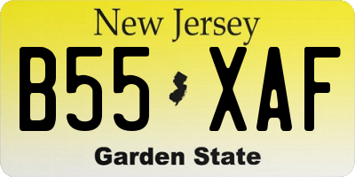 NJ license plate B55XAF