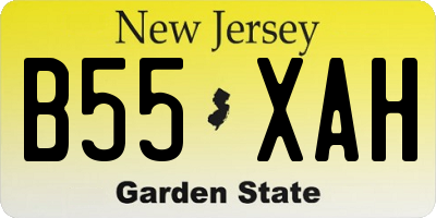 NJ license plate B55XAH