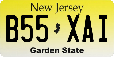 NJ license plate B55XAI