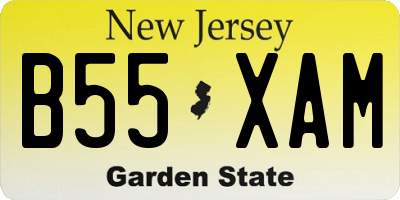 NJ license plate B55XAM