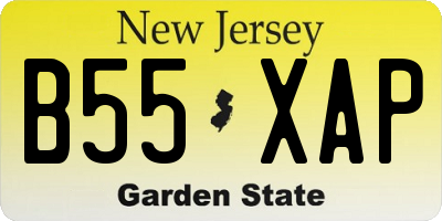 NJ license plate B55XAP