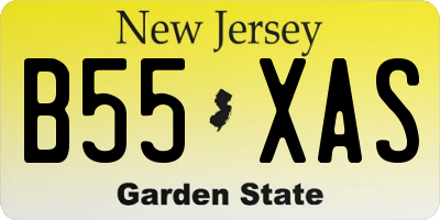 NJ license plate B55XAS