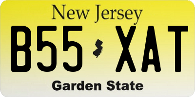 NJ license plate B55XAT