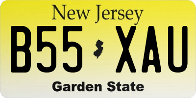 NJ license plate B55XAU