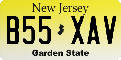 NJ license plate B55XAV