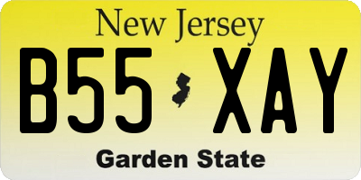 NJ license plate B55XAY