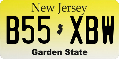 NJ license plate B55XBW
