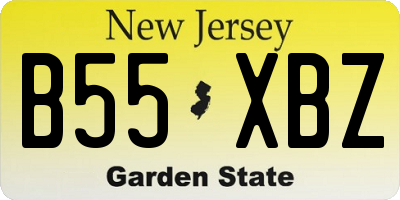 NJ license plate B55XBZ