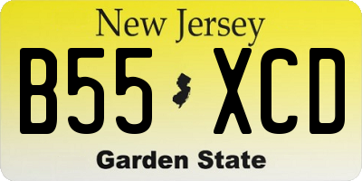 NJ license plate B55XCD
