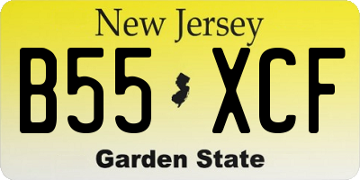 NJ license plate B55XCF