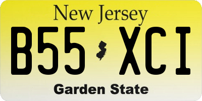 NJ license plate B55XCI