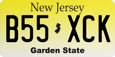 NJ license plate B55XCK