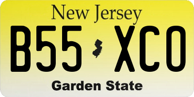 NJ license plate B55XCO