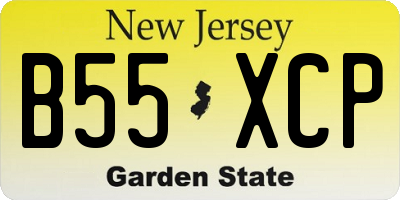 NJ license plate B55XCP
