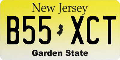 NJ license plate B55XCT