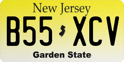 NJ license plate B55XCV