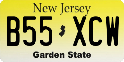NJ license plate B55XCW