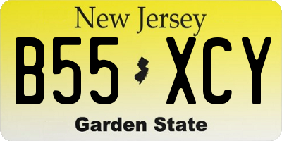 NJ license plate B55XCY