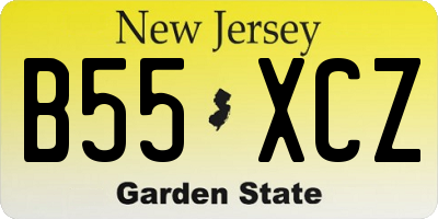 NJ license plate B55XCZ