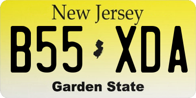 NJ license plate B55XDA