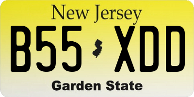 NJ license plate B55XDD