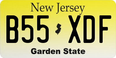 NJ license plate B55XDF